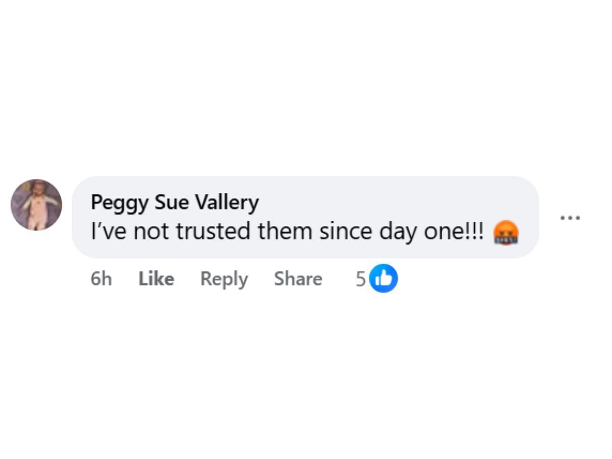 Comments by the fan on the post (Image via Facebook/@Jo Balsamo Wood)